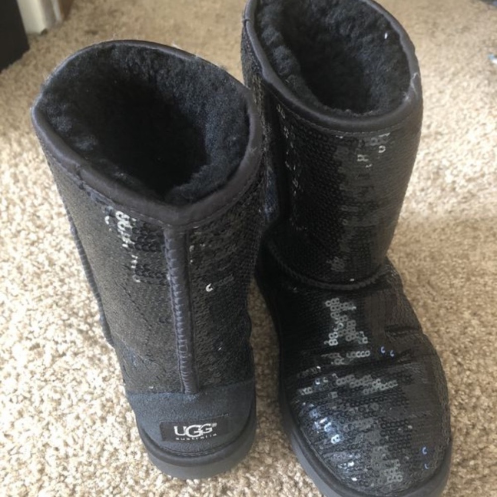 Black sequin uggs